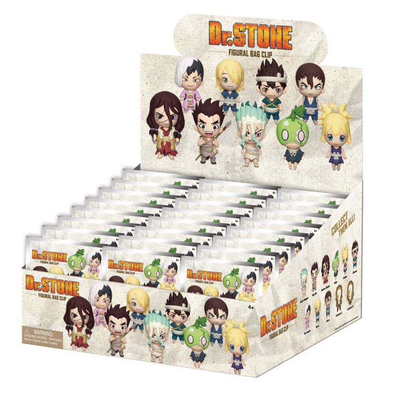 Dr. Stone 3D PVC Bag Clips Series 1 Display (24) 1