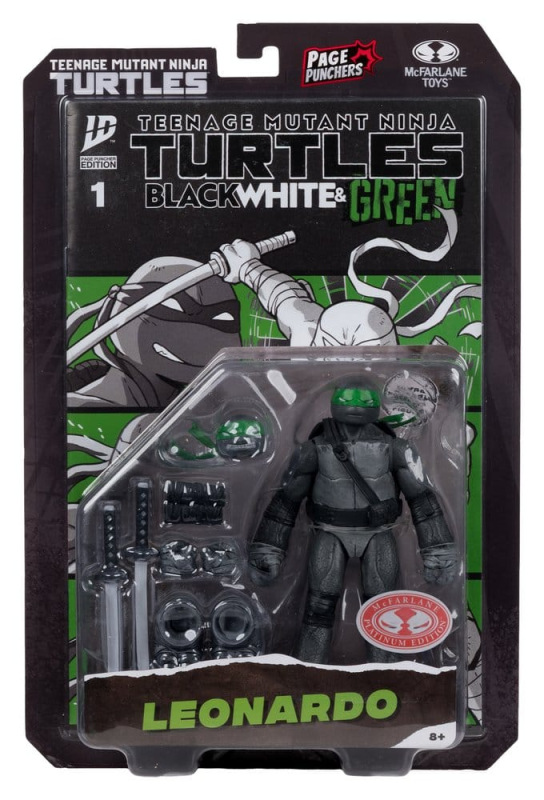 Teenage Mutant Ninja Turtles Page Punchers Action Figure Leonardo (Black White & Green) (Red Platinu 6