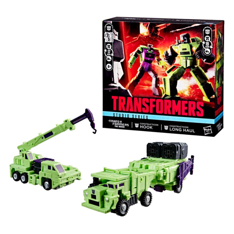 The Transformers: The Movie Action Figure 2-Pack Constructicon Hook & Constructicon Long Haul 16 cm 2