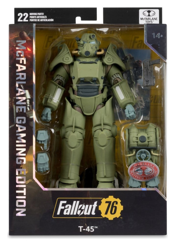 Fallout 76 Gaming Edition Action Figure T-45 Military Armor (Red Platinum Edition) 20 cm 6