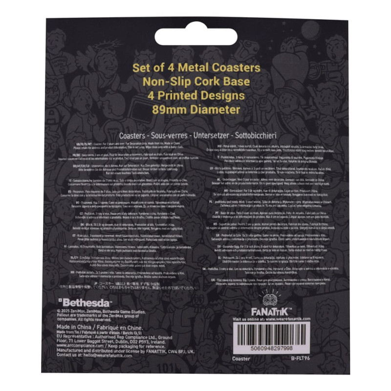 Fallout Coaster 4-Pack Metal Drinks 3