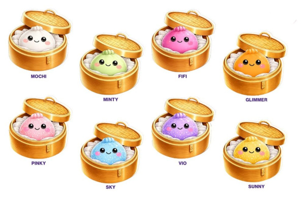 Squeez'a Dumpling Squishy Blind Box Display (8) 1