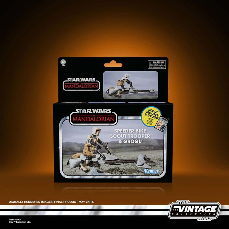 Star Wars: The Mandalorian Vintage Collection Vehicle with Figures Speeder Bike with Scout Trooper &