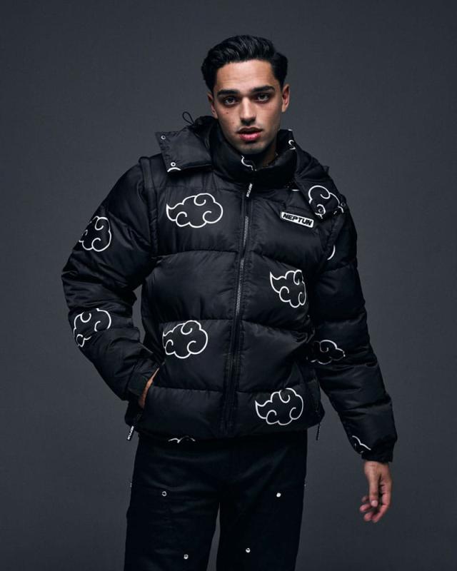 Naruto Puffer Jacket Akatsuki White