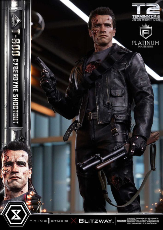 Terminator 2 Platimum Masterline Series Statue 1/3 T-800 Cyberdyne Shootout 74 cm 2