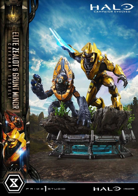 Halo: Campaign Evolved Ultimate Premium Masterline Series Statue 1/4 Elite Zealot & Grunt Minor: Cov 5