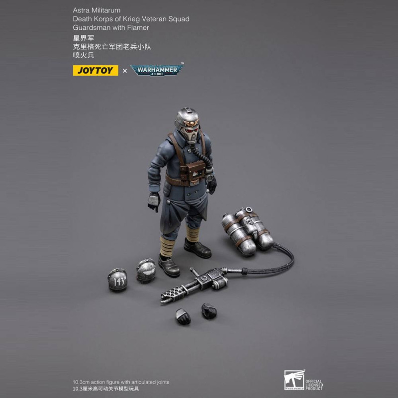 Warhammer 40k Action Figure 1/18 Death Korps of Krieg Veteran Squad Guardsman with Flamer 10 cm 7