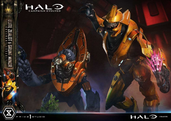 Halo: Campaign Evolved Ultimate Premium Masterline Series Statue 1/4 Elite Zealot & Grunt Minor: Cov 6