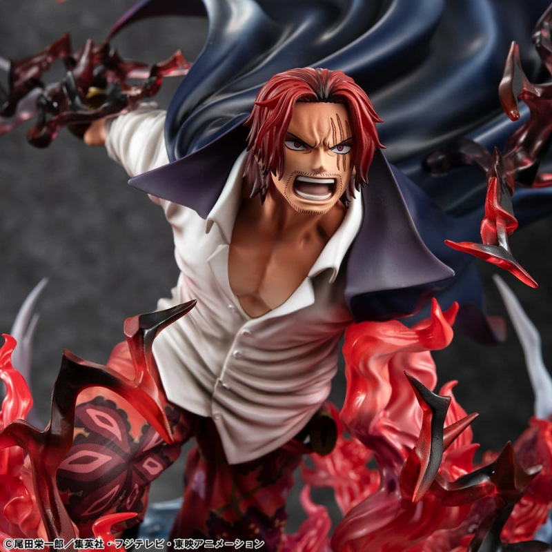 One Piece P.O.P SA-MAXIMUM PVC Statue Leader of Red Hair Pirates Red-Haired Shanks Kamusari 25 cm 10