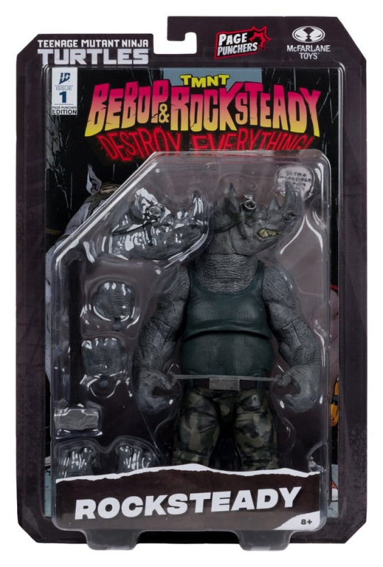 Teenage Mutant Ninja Turtles Page Punchers Action Figure Rocksteady 17 cm 7