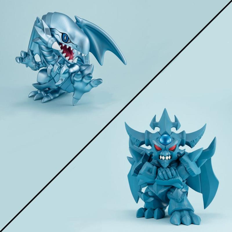 Yu-Gi-Oh! Duel Monsters Megatoon PVC Statue Blue Eyes White Dragon & Obelisk the Tormentor (with gif