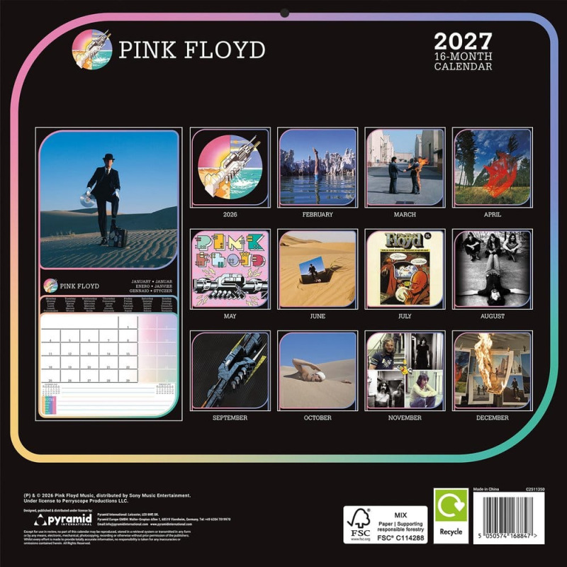 Pink Floyd Calendar 2027 30 x 30 cm 1