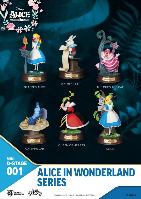 Alice in Wonderland Mini Diorama Stage Statues 6-pack 10 cm