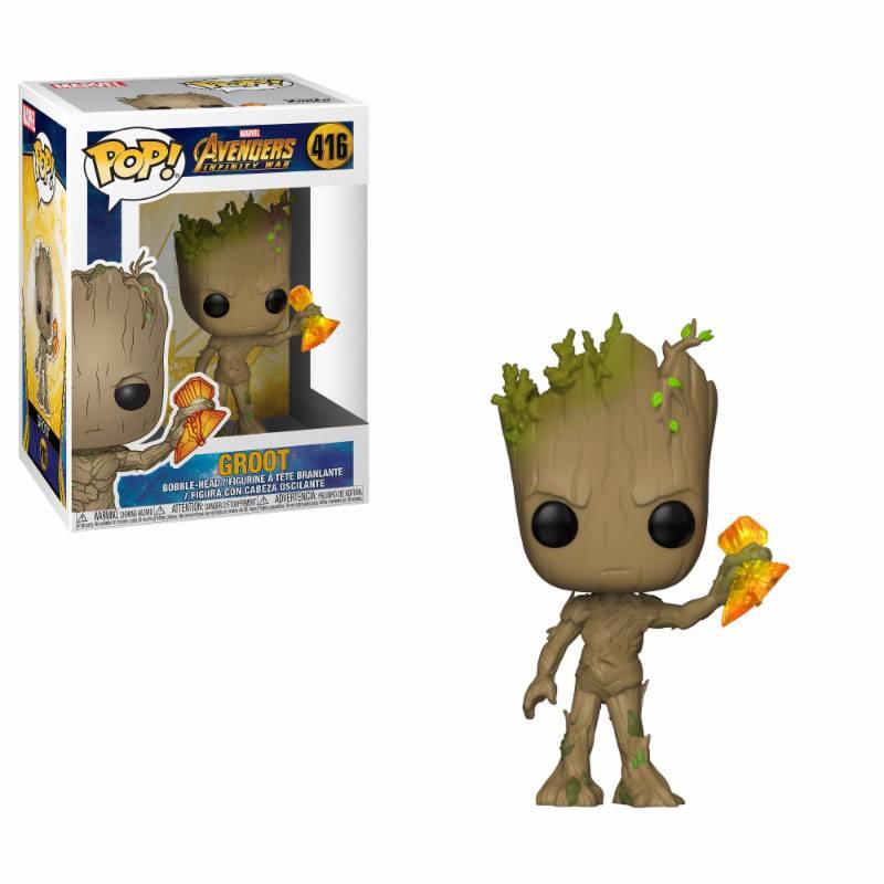 Avengers Infinity War POP! Movies Vinyl Figure Groot with Stormbreaker 9 cm