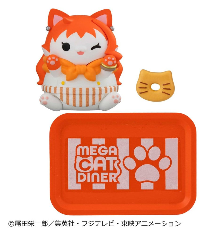 One Piece Mega Cat Project Mini Figures NyanPieceNyan! Diner! 3 cm Blind Box Display (6) 3