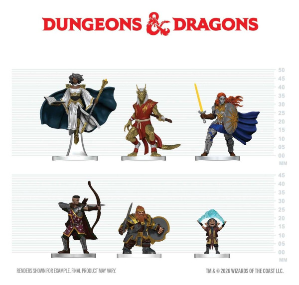 D&D Icons of the Realms Mini Figures Player's Handbook - Swords & Staves Starter Set 20 cm