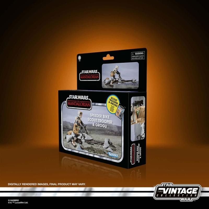 Star Wars: The Mandalorian Vintage Collection Vehicle with Figures Speeder Bike with Scout Trooper &