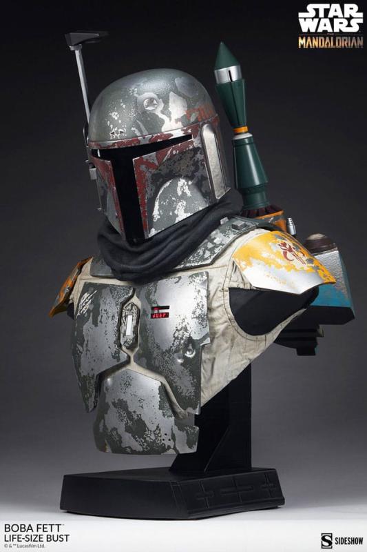 Star Wars The Mandalorian: Boba Fett 81 cm Life-Size Bust - Sideshow Collectibles