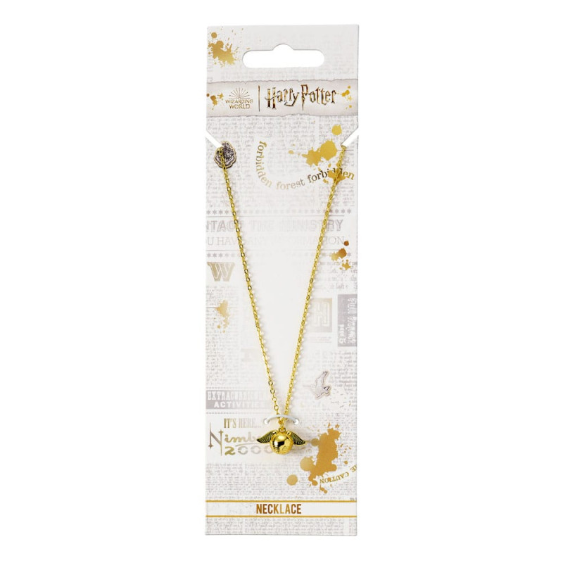 Harry Potter Necklace Golden Snitch Charm (Golden Tone) 3