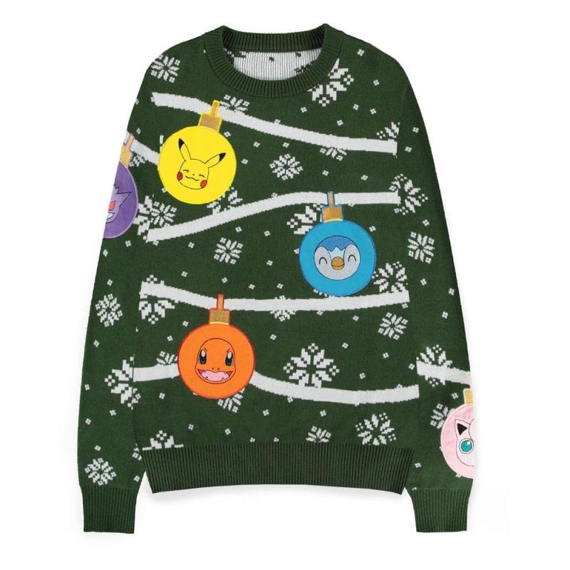 Pokémon Sweatshirt Christmas Jumper Xmas Balls Size S