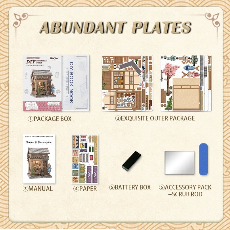 Miniature House Model Kit Sakura O Kimono Shop 19 x 14 cm 8
