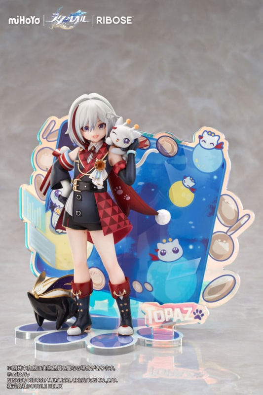 Honkai: Star Rail Rise Up Chibineko Series PVC Statue Topaz & Numby Ver. 18 cm 2
