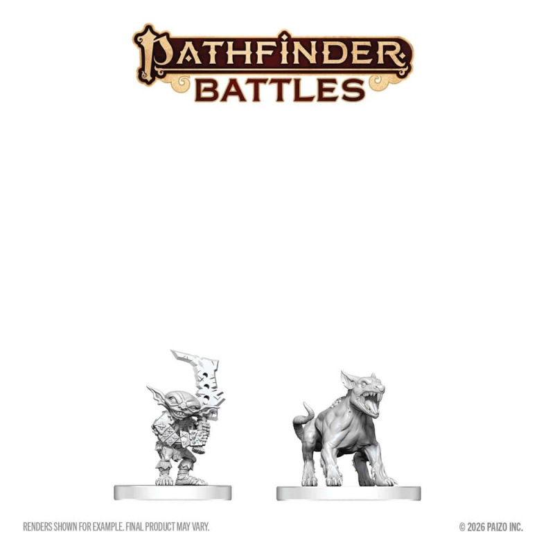 Pathfinder Battles Deep Cuts Unpainted Miniature Goblin Commando & Goblin Dog 13 cm 1