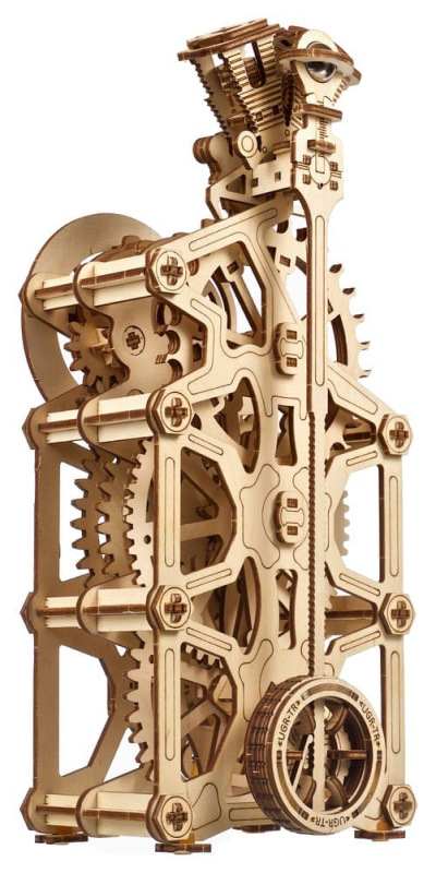 Ugears 3D Wooden Puzzle Engine Clock 9