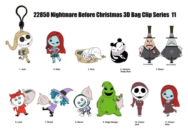 The Nightmare Before Christmas 3D PVC Bag Clips Series 11 Blind Bag Display (24) 1
