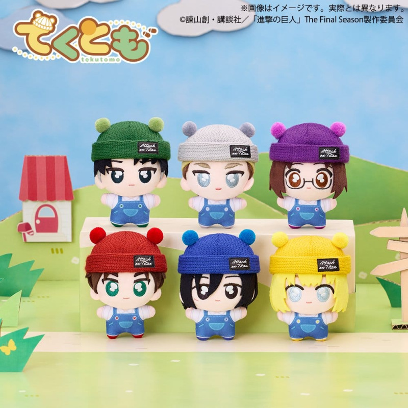 Attack on Titan tekutomo Plush Keychains Blind Box Display (6) 2