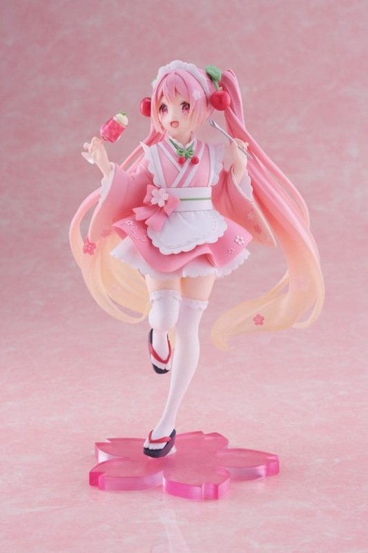 Hatsune Miku PVC Statue Newley Written Sakura Miku Japanese Cafe Ver. Reissue 18 cm 2