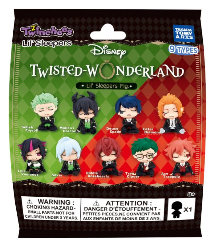 Disney Twisted Wonderland Twinchees Mini Figures Lil' Sleepers 5 cm Blind Pack Display (24) 12