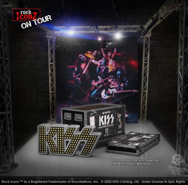 Kiss Rock Ikonz On Tour Road Case Statue + Stage Backdrop Set Alive! Tour 5