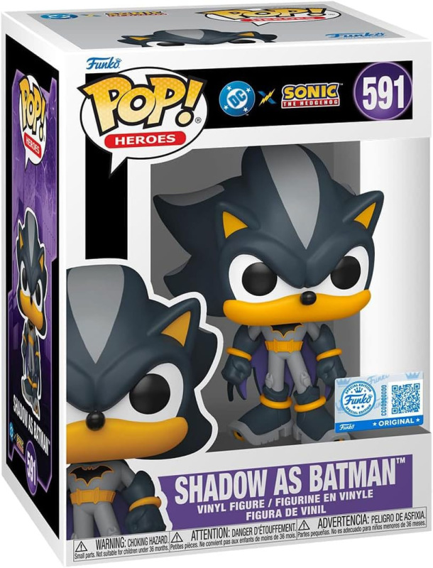 DC's Justice League and Sonic the Hedgehog POP! Movies Vinyl Figures Shadow/Batman 9 cm 1
