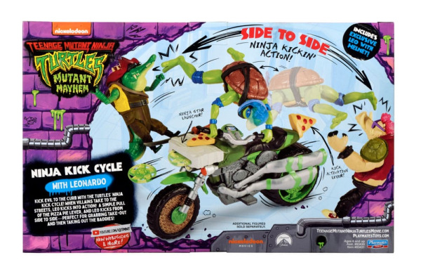 Teenage Mutant Ninja Turtles: Mutant Mayhem Drive N Kick Action Figure Leonardo & Motorcycle 11 cm 2