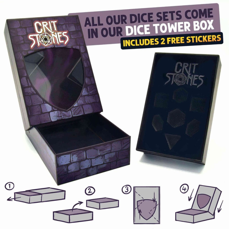 CritStones Liquid Core Dice Set Fantasia Fluid Electroplated (7) 1