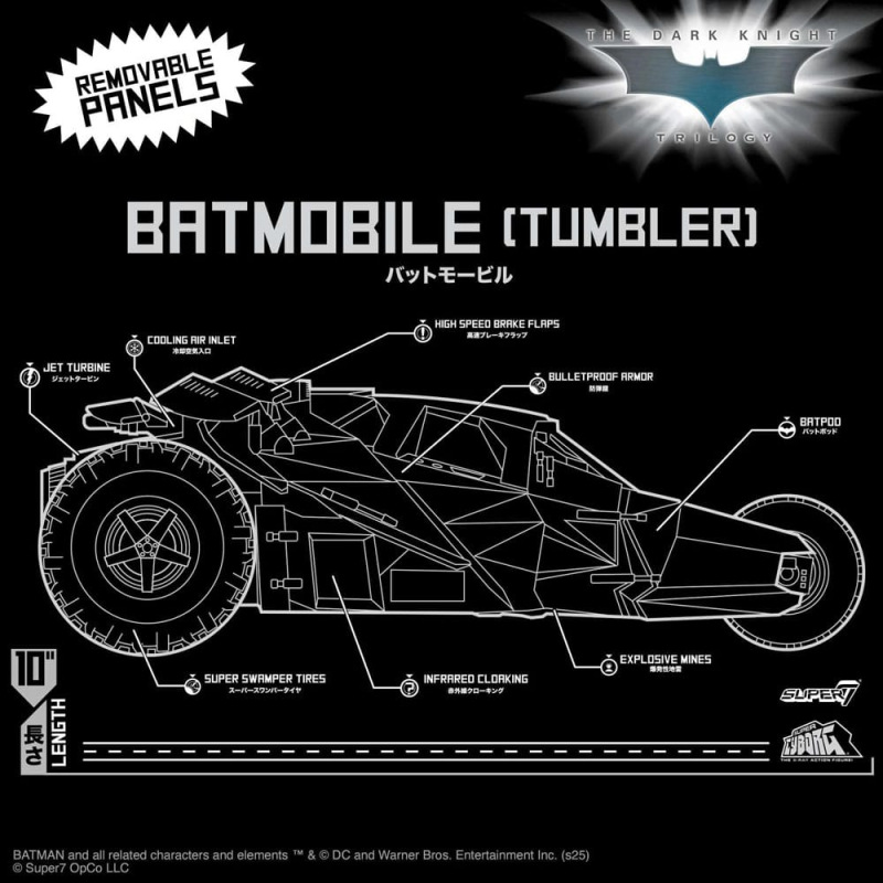 Batman 1989 Super Cyborg Vehicle Batmobile Tumbler (Full Color) 33 cm 11