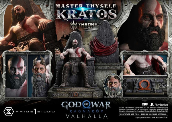Throne Legacy God of War Series Statue 1/3 Ragnarok Master Thyself Kratos Bonus Version 67 cm 6