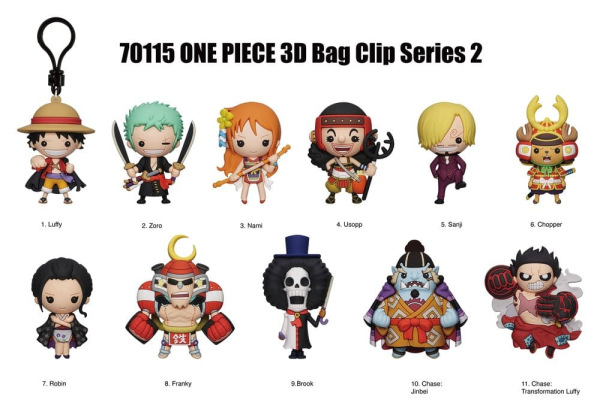 One Piece 3D PVC Bag Clips Series 2 Display (24) 1