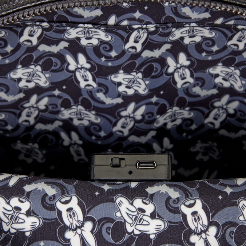 Mickey & Minnie by Loungefly Mini Backpack Ghost Light Up Glow 5