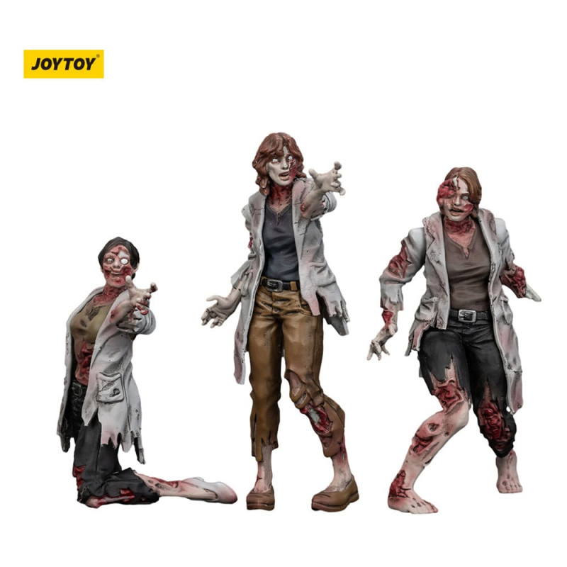 Zombie Dark Source Action Figures 3-Pack Scientists (Female) 8 cm