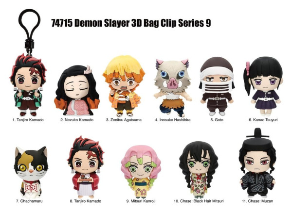 Demon Slayer: Kimetsu no Yaiba 3D PVC Bag Clips Series 9 Blind Bag Display (24) 1