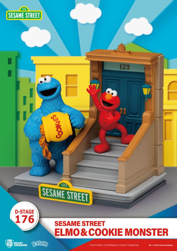 Sesame Street D-Stage PVC Statue Elmo & Cookie Monster 11 cm 1