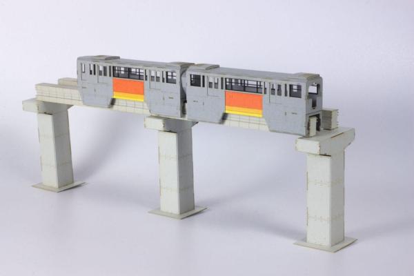 Original Character Series 1000 1/150 Paper Model Kit Tama Intercity Monorail (2 cars) 24 cm