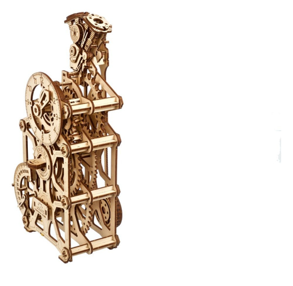Ugears 3D Wooden Puzzle Engine Clock 5
