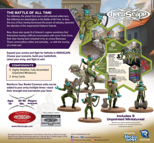 Heroscape Army Expansion Age of Annihilation Chain Gruts & Ramosaur Rider (Common) *English Version* 1