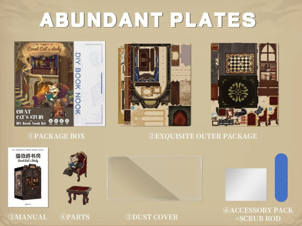 Book Nook Count Cat´s Study 17 x 12 cm 13