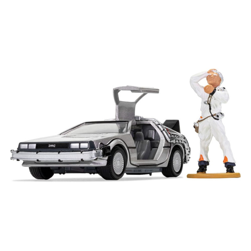 Back to the Future Diecast Model 1/36 DeLorean and Doc Brown Figure 1