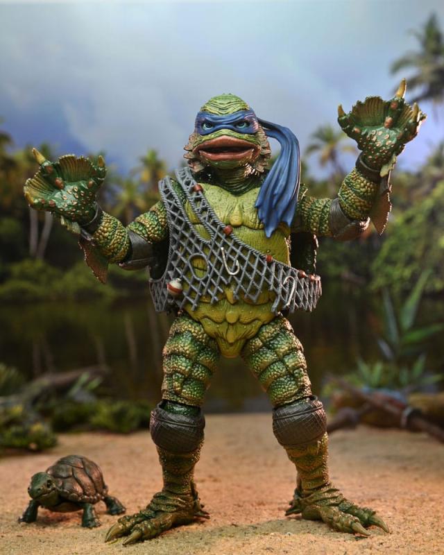 Universal Monsters x Teenage Mutant Ninja Turtles Scale Action Figure Leonardo as the Creature 18 cm 7