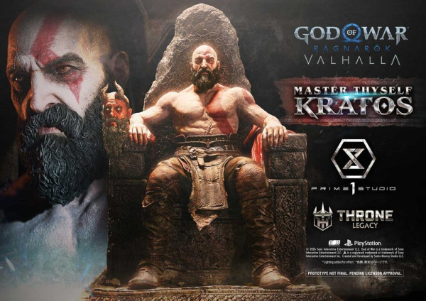 Throne Legacy God of War Series Statue 1/3 Ragnarok Master Thyself Kratos Bonus Version 67 cm 1